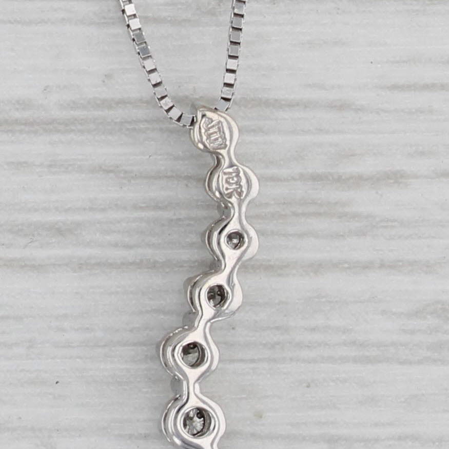 Gray Diamond Journey Pendant Necklace 10k White Gold 18.25” Box Chain