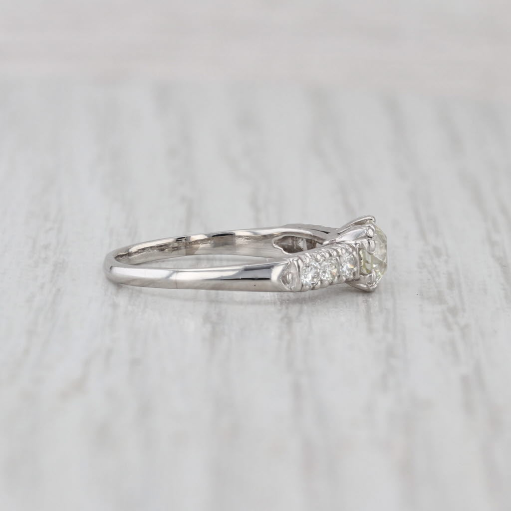 Vintage 0.77ctw Old European Diamond Engagement Ring Platinum Size 5.5