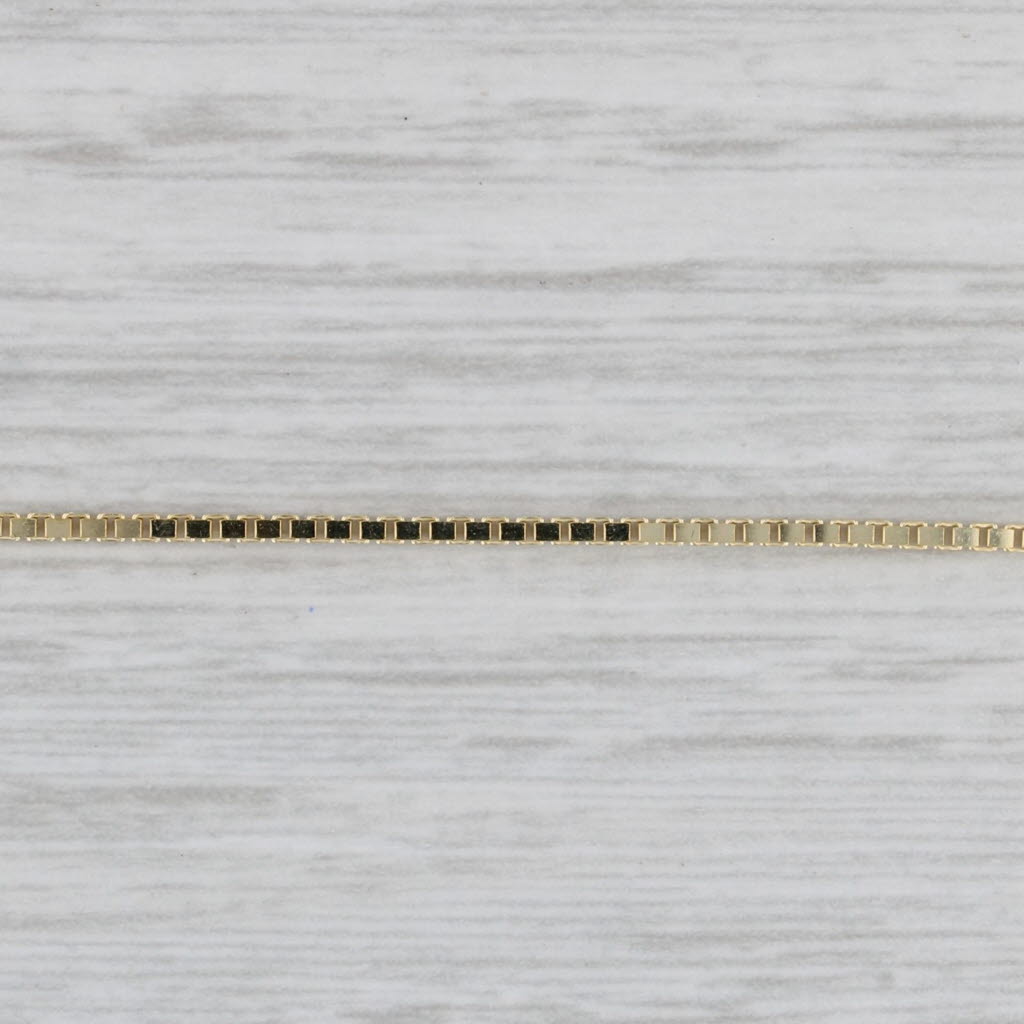 Gray New Box Chain 14k Yellow Gold 18" 1.1mm Lobster Clasp