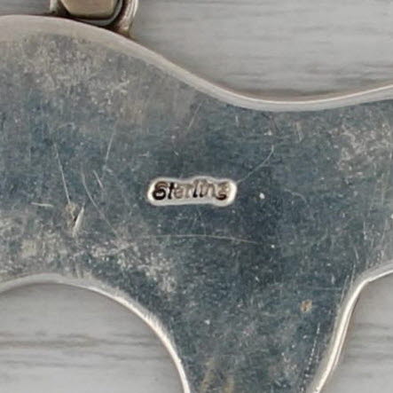 Mia Bear Stone Shell Mosaic Pendant Sterling Silver Native American