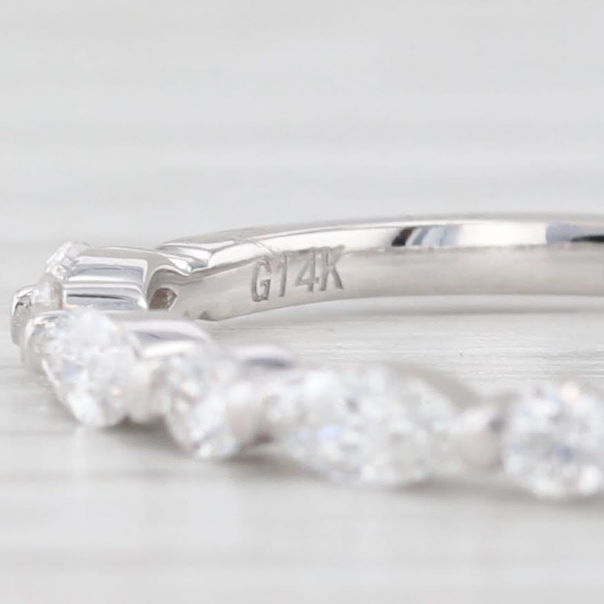 Light Gray New 0.63ctw Diamond Wedding Band 14k White Gold Stackable Anniversary Ring 6.25