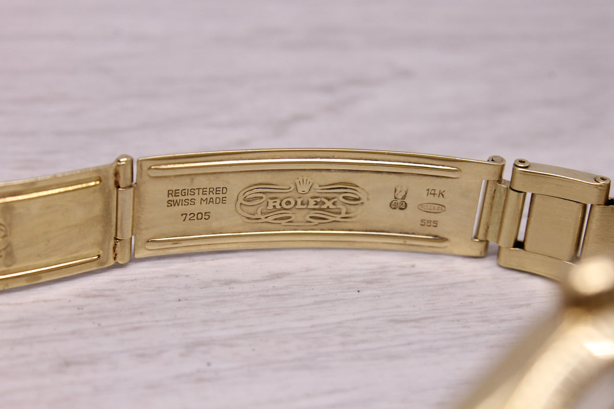 Vintage 1982 Rolex Oyster Perpetual 1005 34mm 14k Yellow Gold w Rivet Bracelet