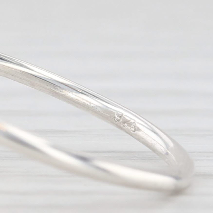 Light Gray Composite Stones Oval Cabochon Ring Sterling Silver Resin Size 6