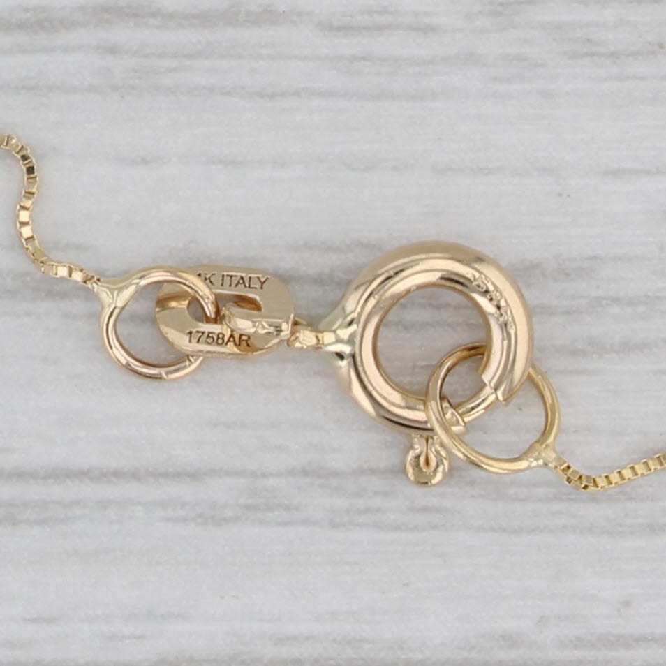 Gray Letter Initial M Pendant Necklace 14k Yellow Gold 19" Box Chain Necklace
