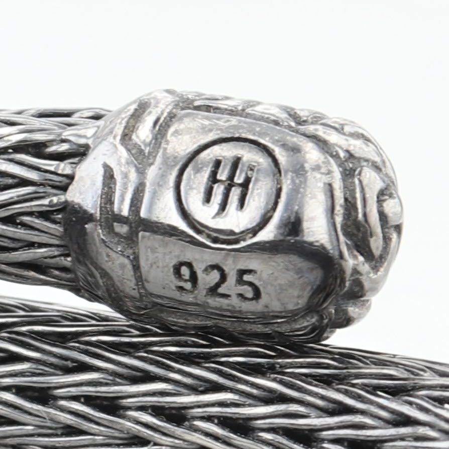 John Hardy Dark Silver Classic Chain Coil Wrap Bangle Sterling Silver Flexible