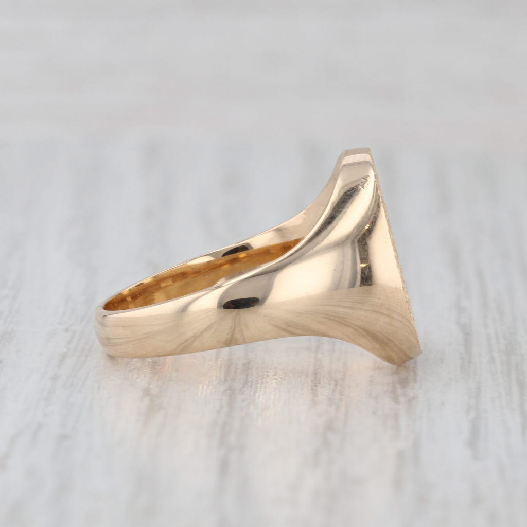 Engravable Signet Ring 14k Yellow Gold Size 10 Vintage Church & Co Die Struck