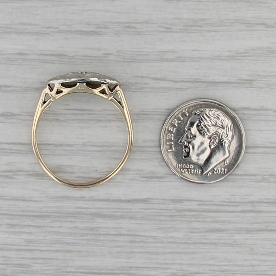 Vintage Diamond Princess Ring 10k White Yellow Gold Size 9