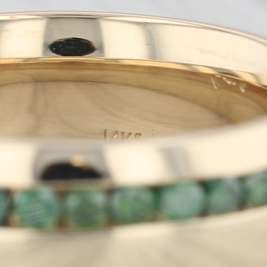 Tan 1ctw Green Diamond Ring 14k Yellow Gold Size 9 Wedding Band