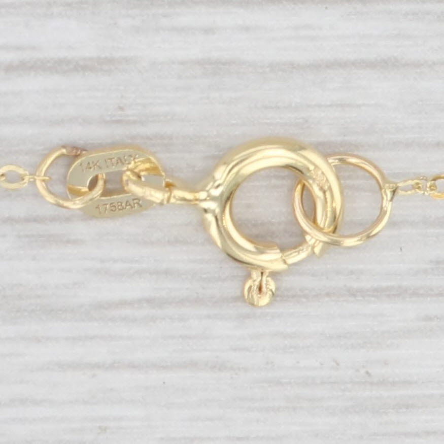 Light Gray New Reversible Heart Slide Pendant Cable Chain Necklace 14k Yellow Gold 18"