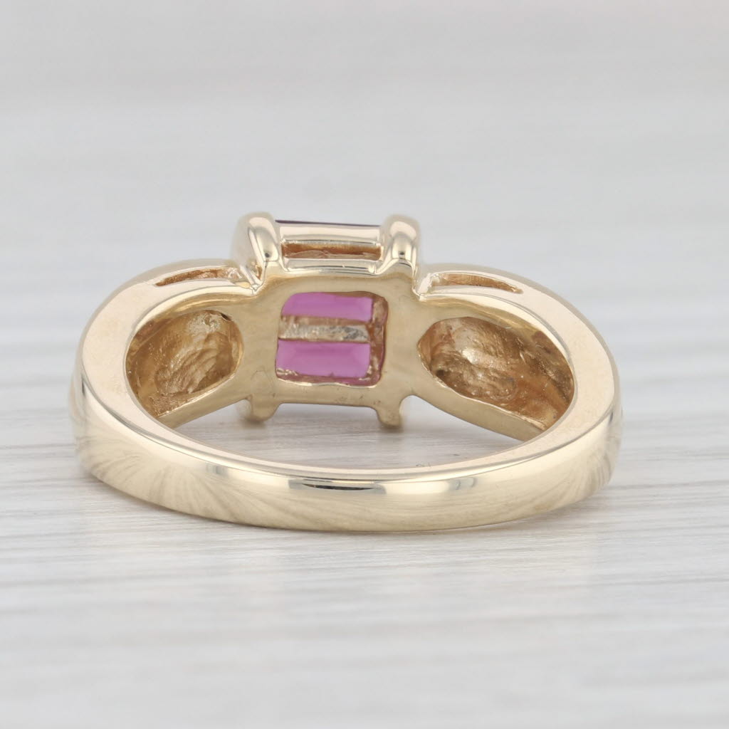 Light Gray 0.90ct Rhodolite Garnet Ring 14k Yellow Gold Size 7