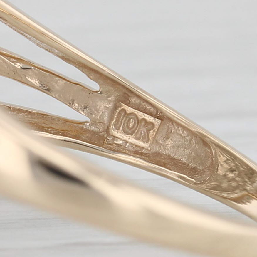 Light Gray Diamond Cluster Teardrop Ring 10k Yellow Gold Size 9.75