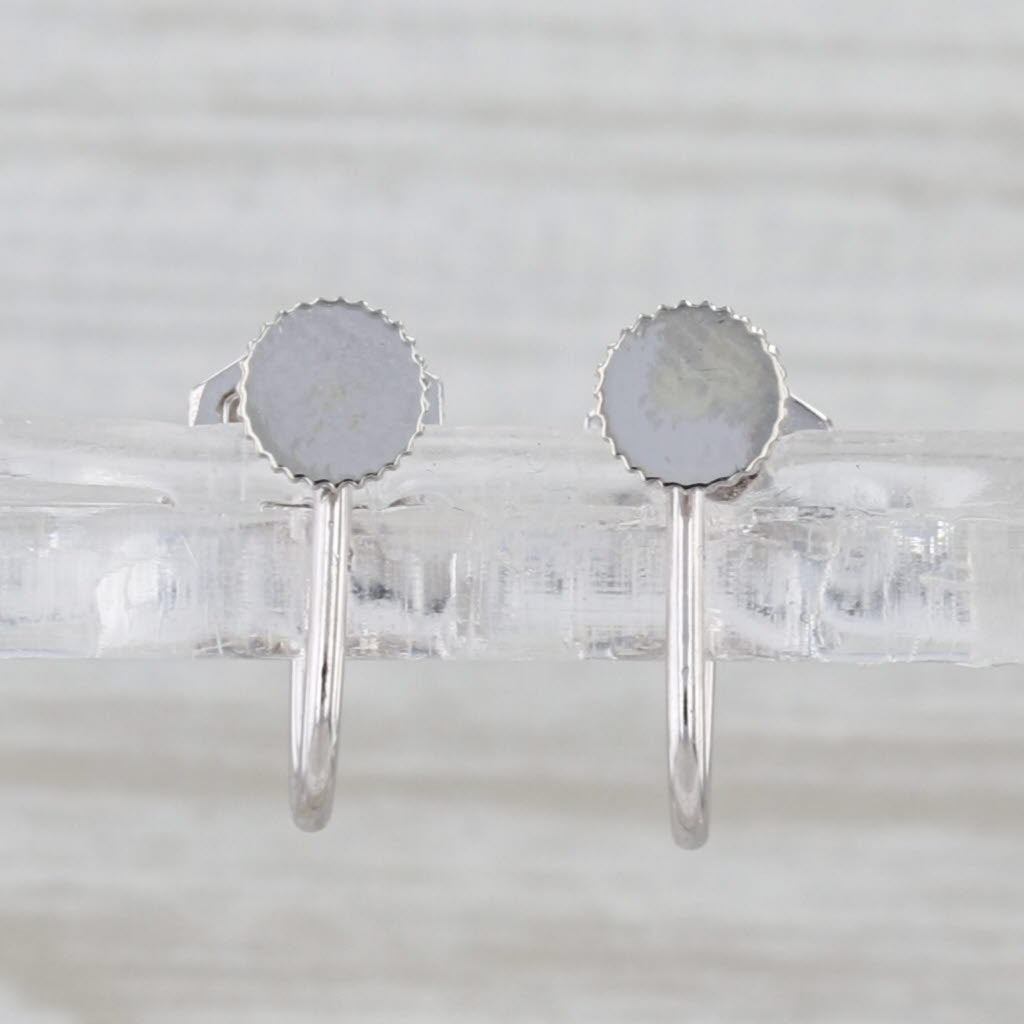 0.18ctw Diamond Stud Screw On Non Pierced Earrings 14k White gold