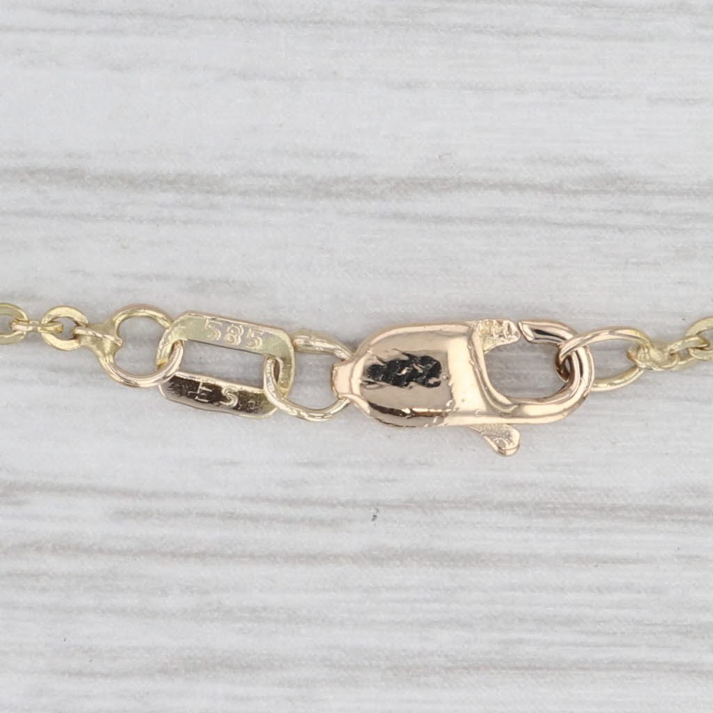 Vintage 7.10ctw Garnet Necklace 14k Yellow Gold 17.5" Cable Chain