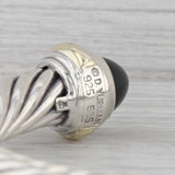David Yurman Onyx Cable Cuff Bracelet Sterling Silver 18k Gold 7"