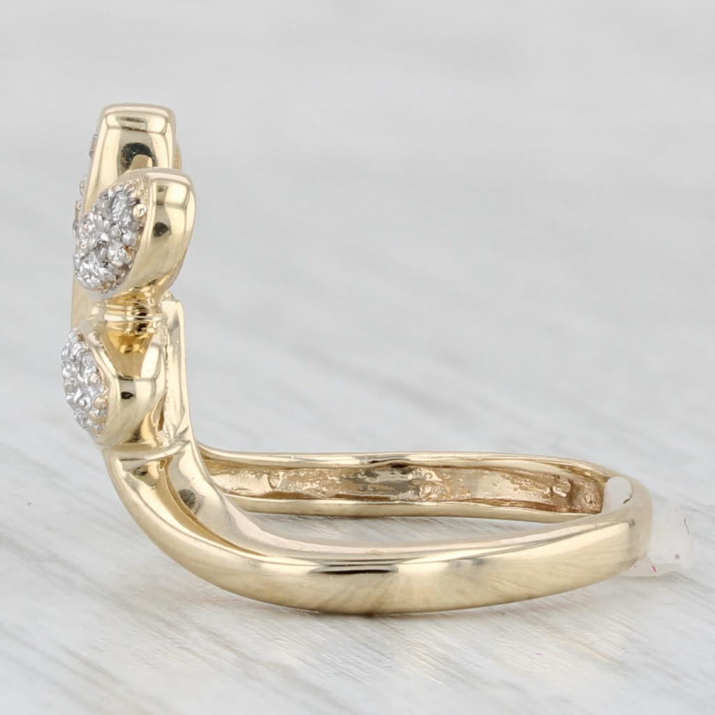 0.15ctw Diamond Dragonfly Ring 14k Yellow Gold Size 5