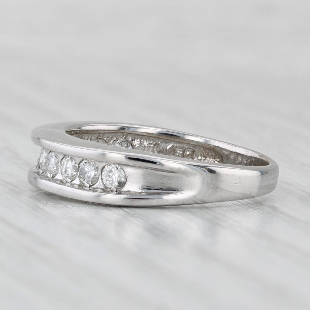 Light Gray 0.33ctw Diamond Wedding Band 14k White Gold Size 7 Anniversary Ring