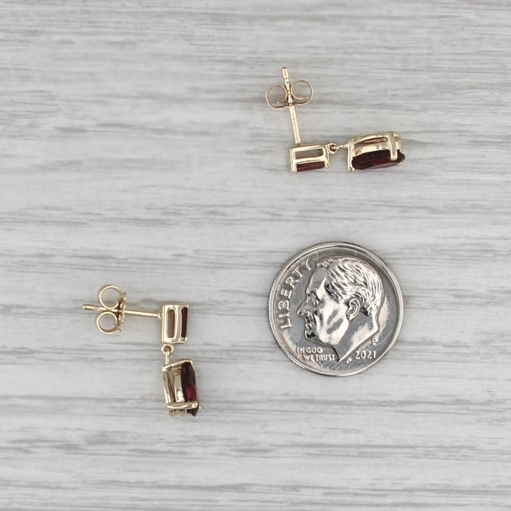1.97ctw Garnet Teardrop Dangle Earrings 14k Yellow Gold Drops