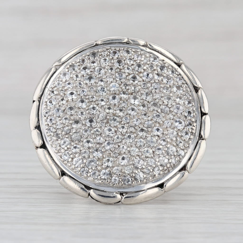 John Hardy Kali Lava White Sapphire Statement Ring Sterling Silver Cocktail