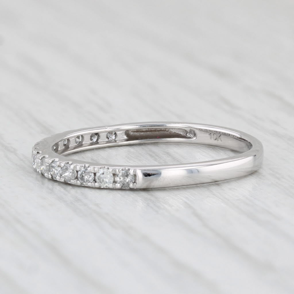 Light Gray 0.24ctw Diamond Wedding Band 10k White Gold Size 7 Stackable Anniversary Ring