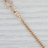 Light Gray Vintage Curb Chain Watch Fob Chain 10k Yellow Gold 13.5" 3.2mm
