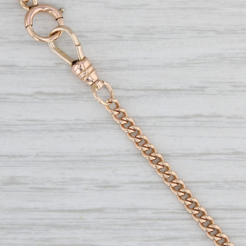 Light Gray Vintage Curb Chain Watch Fob Chain 10k Yellow Gold 13.5" 3.2mm