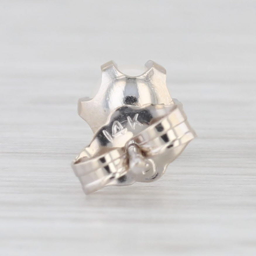 Light Gray Cultured Pearl Solitaire Stud Earrings 14k White Gold