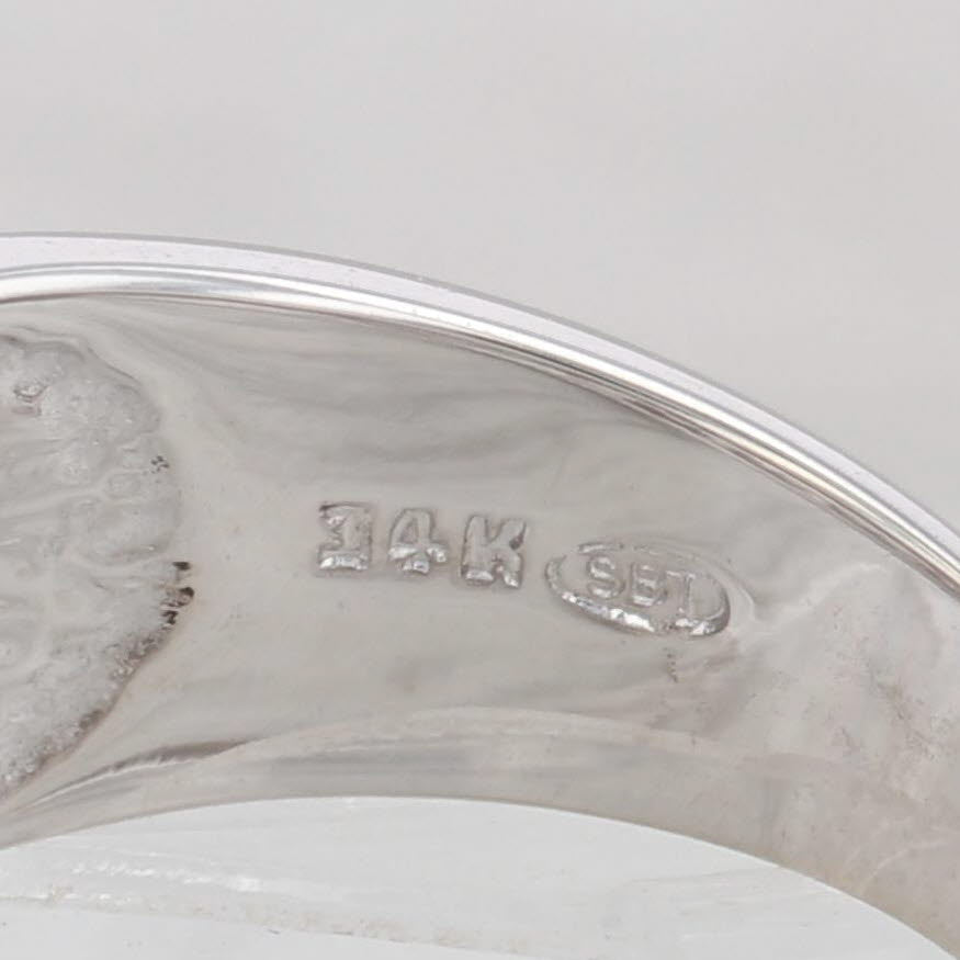 Gray 0.90ctw Yellow White Diamond Ring 14k White Gold Size 8