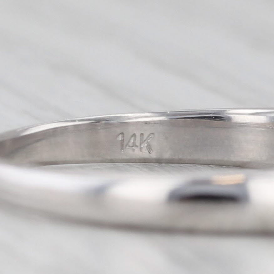 Gray 0.18ctw Diamond Wedding Band 14k White Gold Size 8.5 Stackable Anniversary