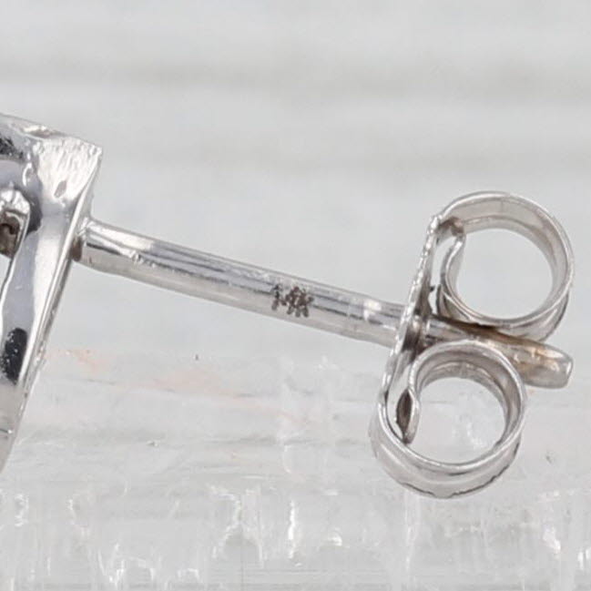 Round Diamond Solitaire Stud Earrings 14k White Gold Studs