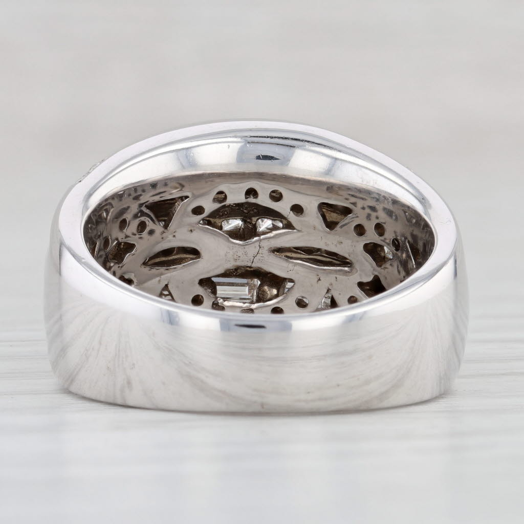 Light Gray 2.64ctw Diamond Band Ring 18k White Gold Size 8 Cocktail Multi-Band Design