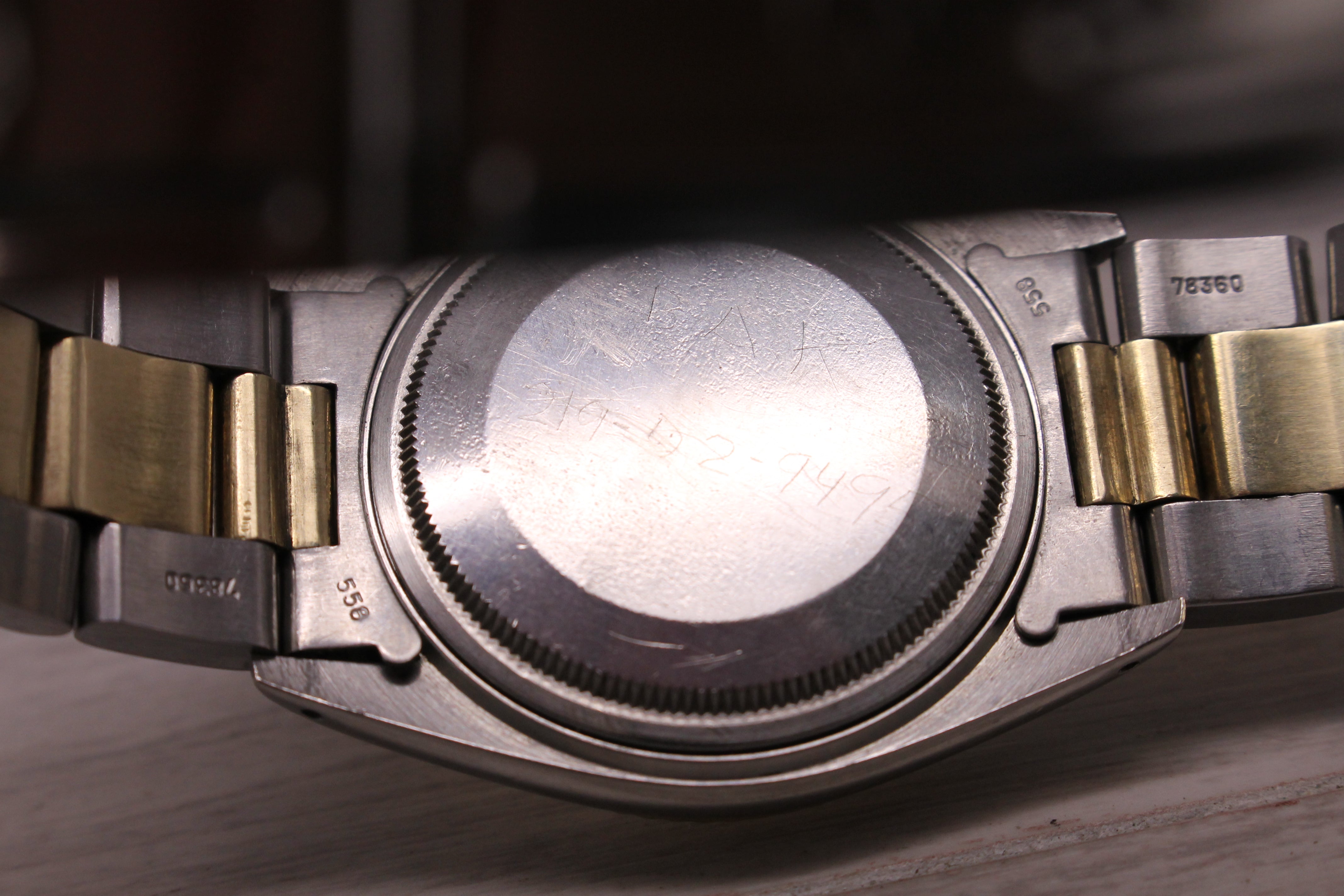 Dark Slate Gray Vintage 1978 Rolex Datejust 16000 Mens Steel & 14k Gold Watch Oyster Sigma Dial