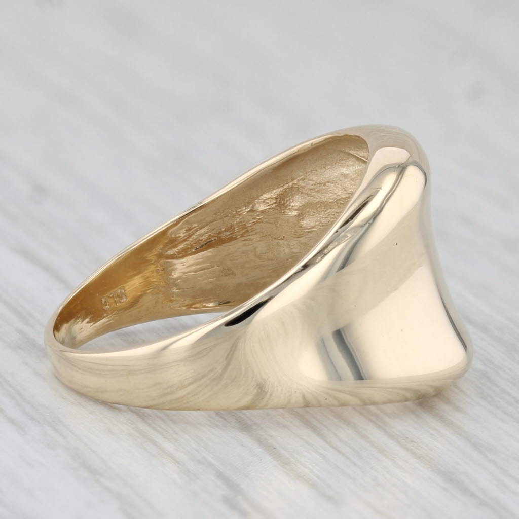 Gray Concave Gold Ring 14k Yellow Gold Size 8 Band