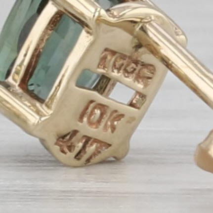1.30ctw Color Change Sapphire Stud Earrings 10k Yellow Gold Oval Solitaire Studs