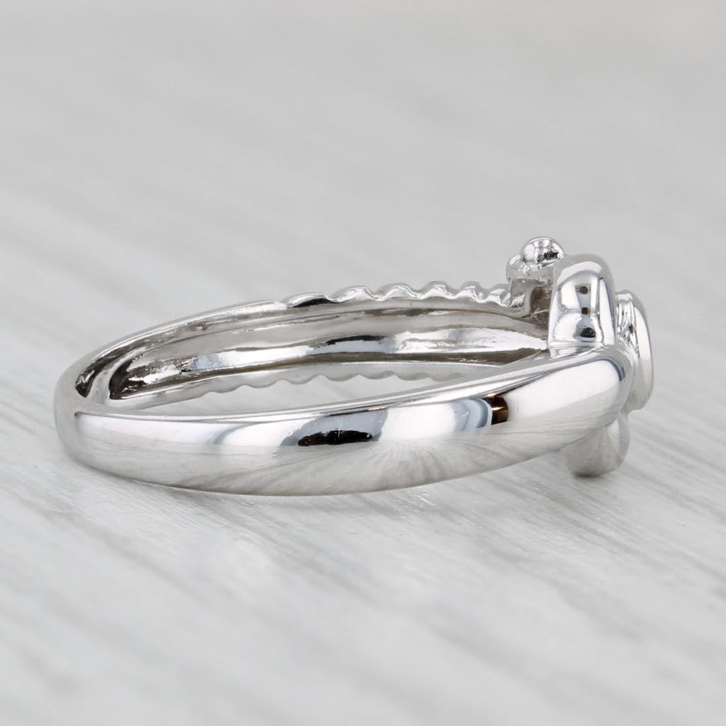 Light Gray Diamond Solitaire Ring 14k White Gold Size 6 Unique Design