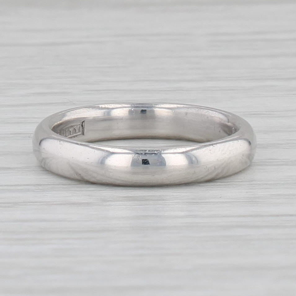 Gray Vintage Wedding Band 18k White Gold Ring Size 5.25 Fidelity British Hallmarks