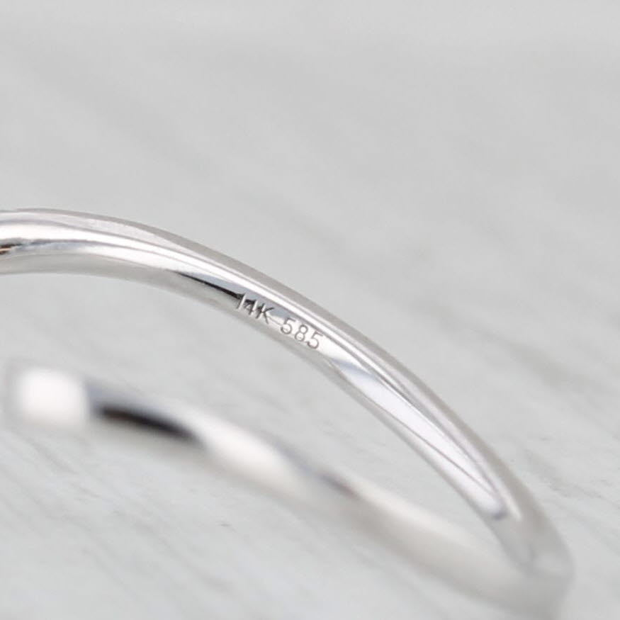 Light Gray New 0.19ctw Diamond Contoured V Wedding Band 14k Gold Stackable Anniversary Ring