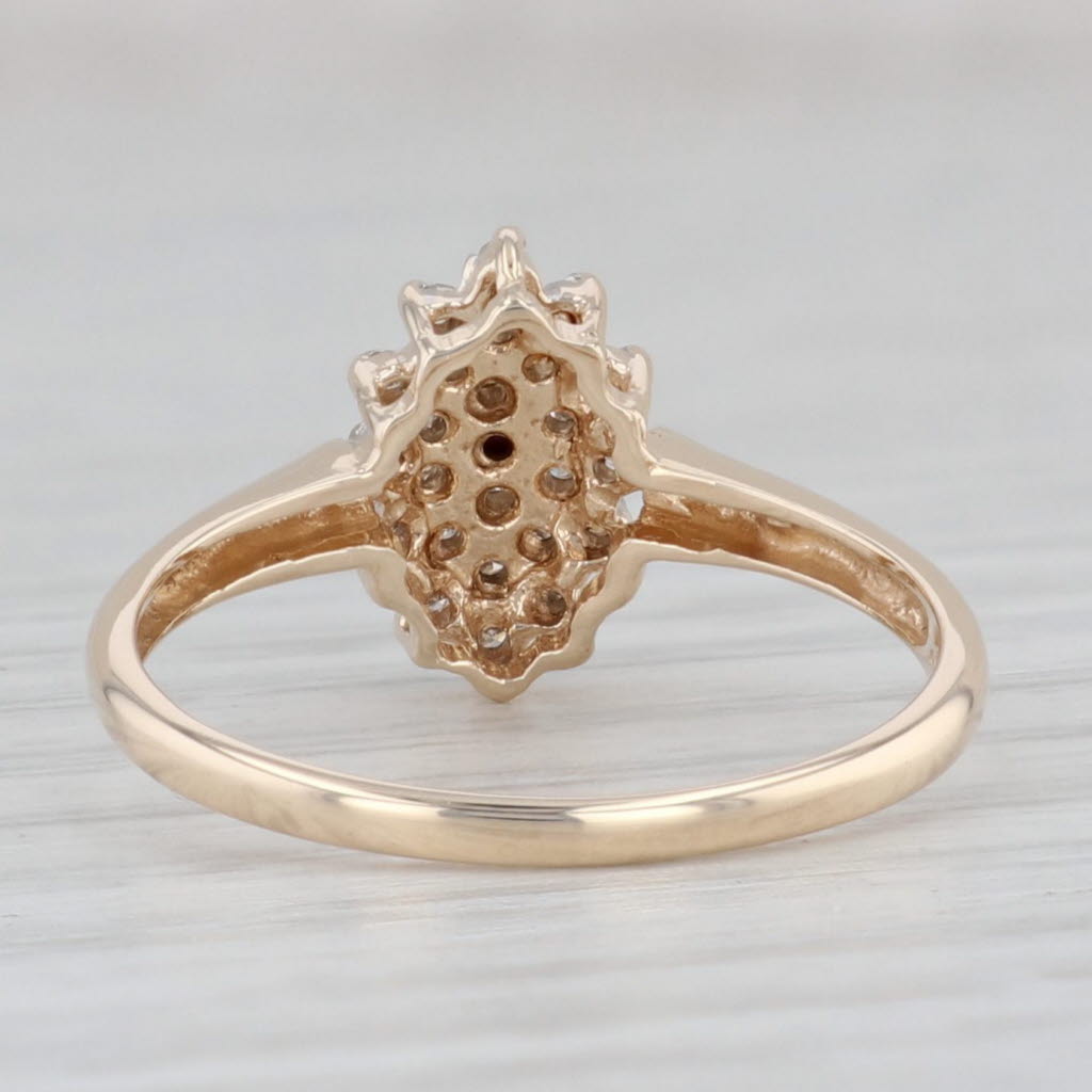 Gray 0.12ctw Diamond Cluster Engagement Ring 10k Yellow Gold Size 7