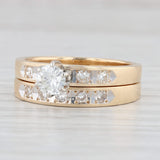 Light Gray 0.57ctw Round Diamond Engagement Ring Wedding Band Bridal Set 14k Gold