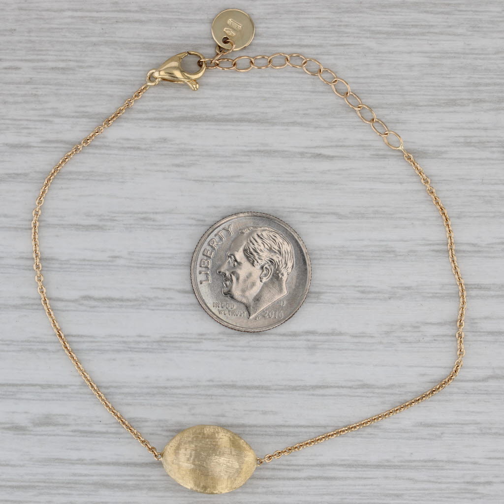 Gray Marco Bicego Siviglia Brushed Oval Cable Chain Bracelet 18k Yellow Gold 6.5-8"