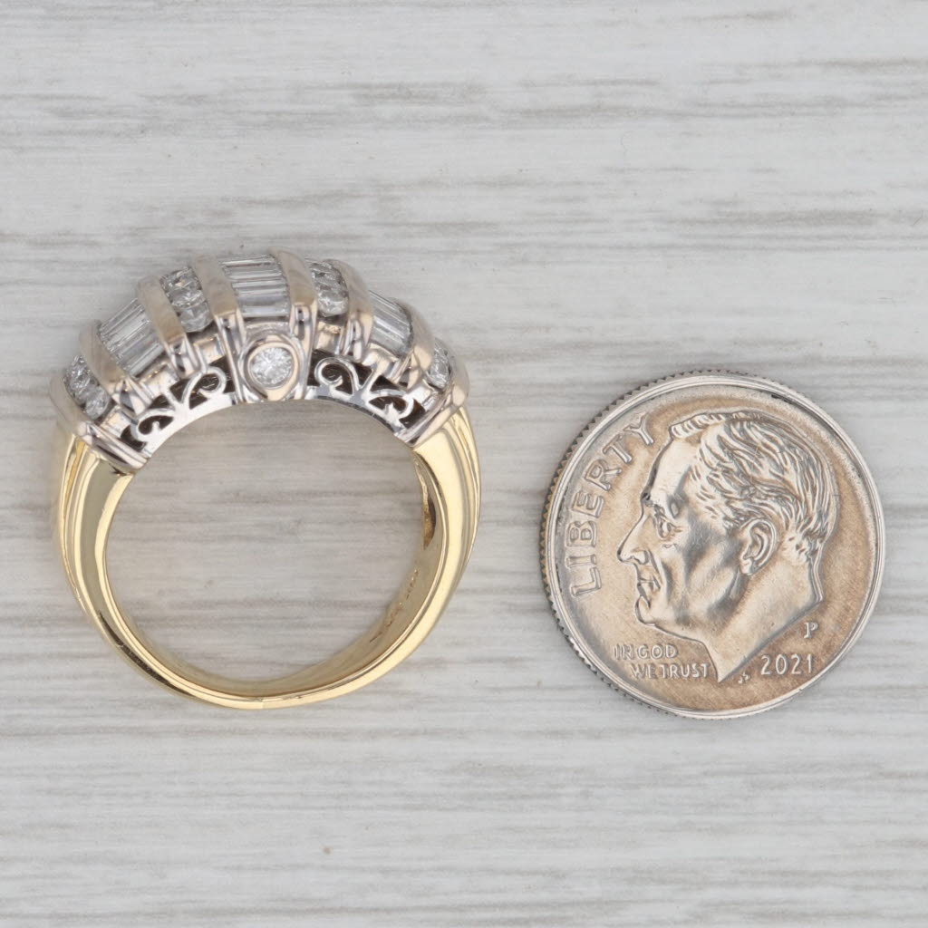 Gray 1.34ctw Baguette Diamond Ring 18k Yellow Gold Size 5.25-5.5