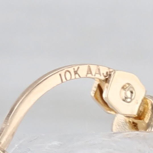 Textured Hoop Earrings 10k Yellow Gold Snap Top Round Hoops