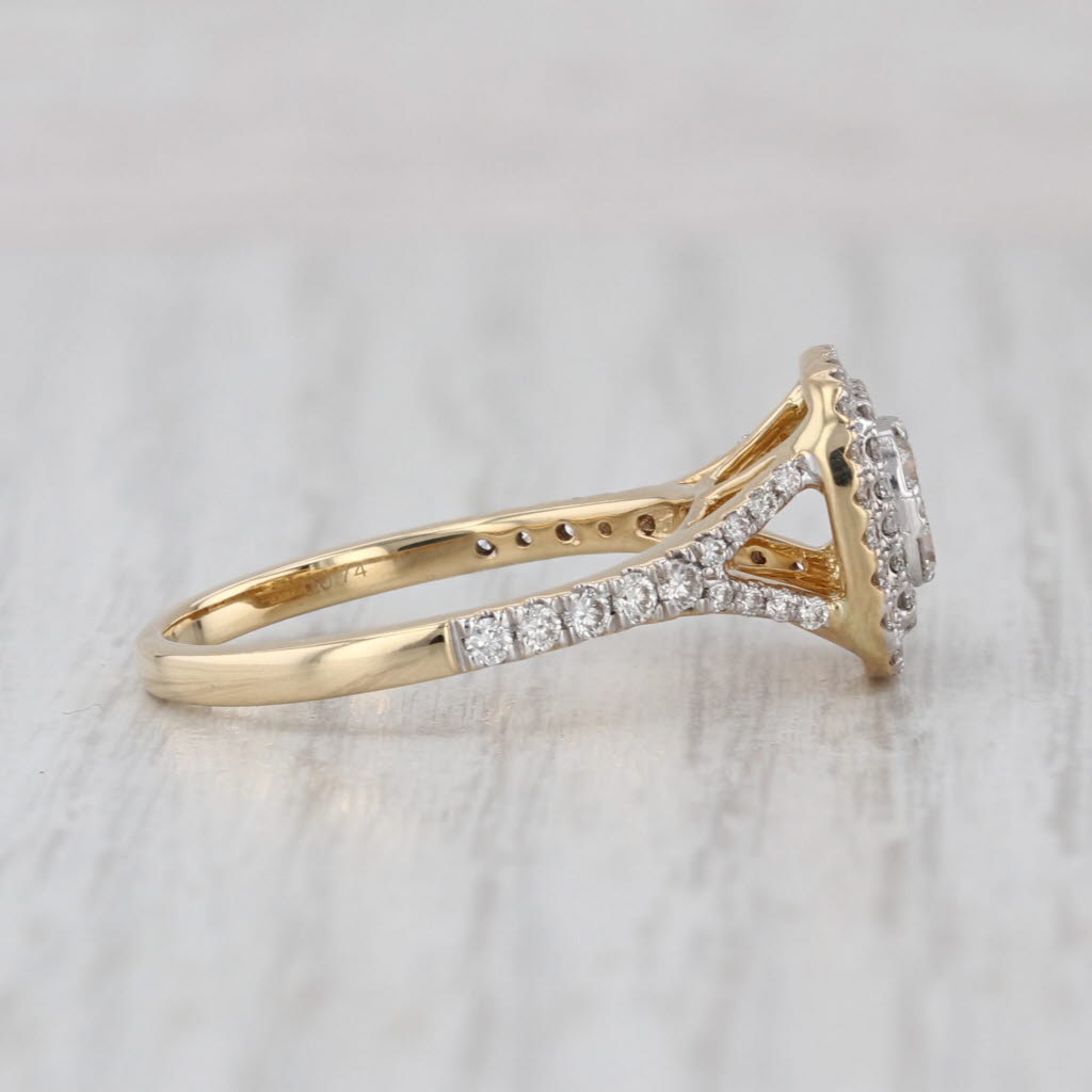 0.74ctw Round Diamond Engagement Ring 18k Yellow Gold Size 7