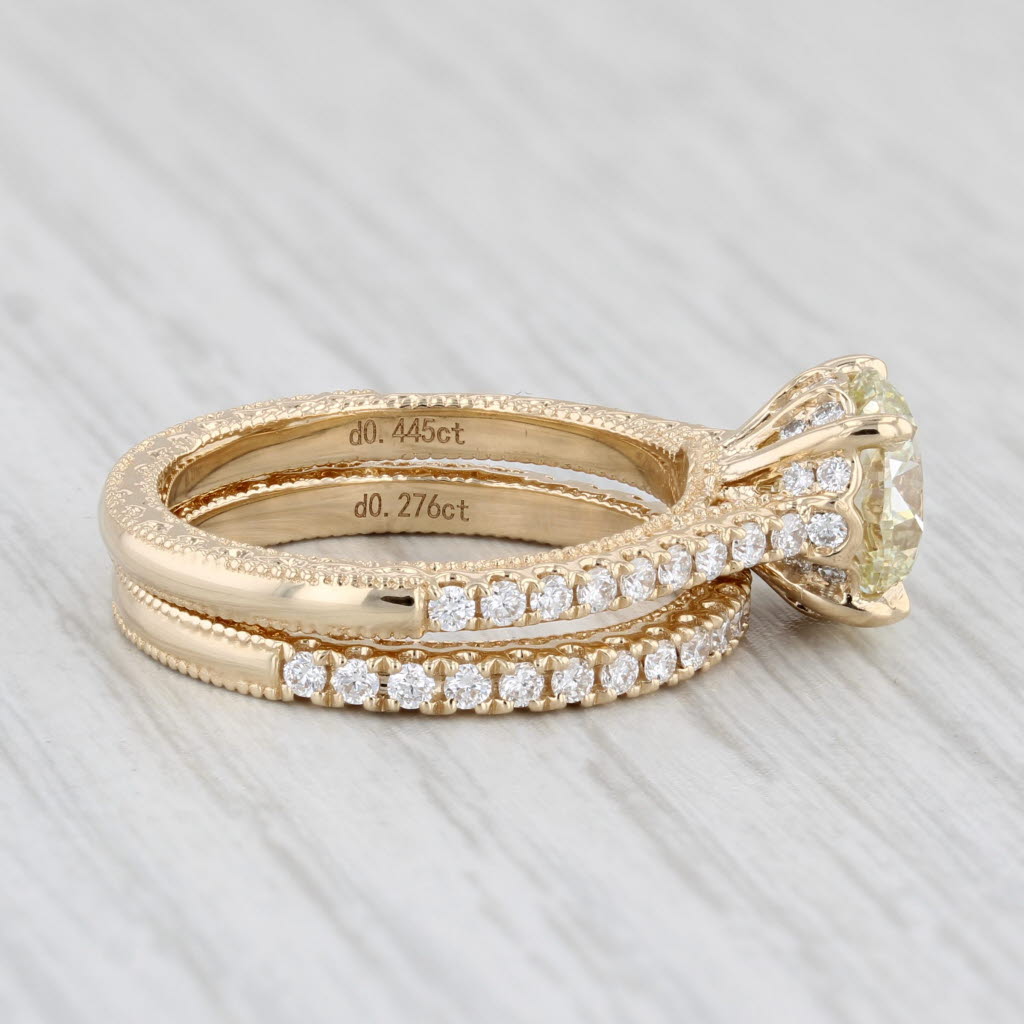 Light Gray New 2.54ctw VS Diamond Engagement Ring Wedding Band Bridal Set 14k Gold GIA