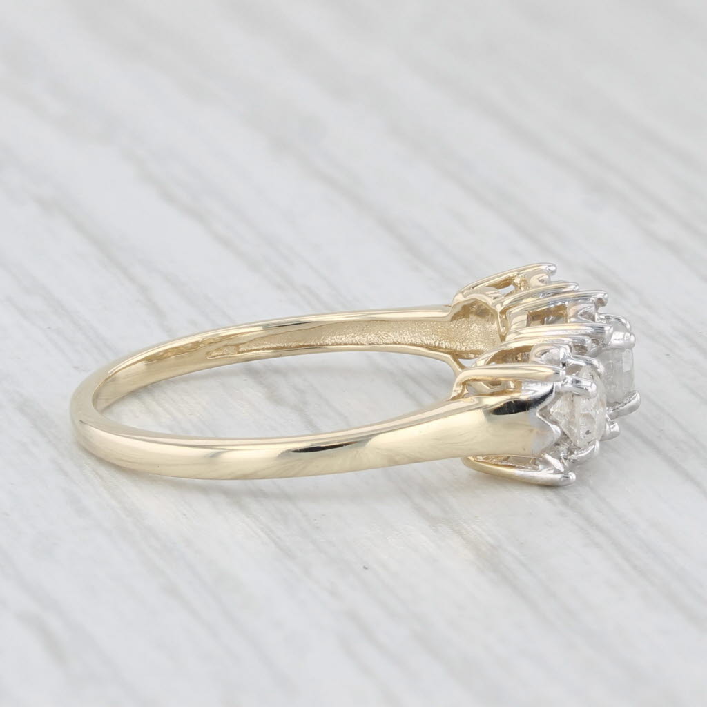 Light Gray 0.50ctw 3-Stone Diamond Ring 10k Yellow Gold Size 7 Engagement