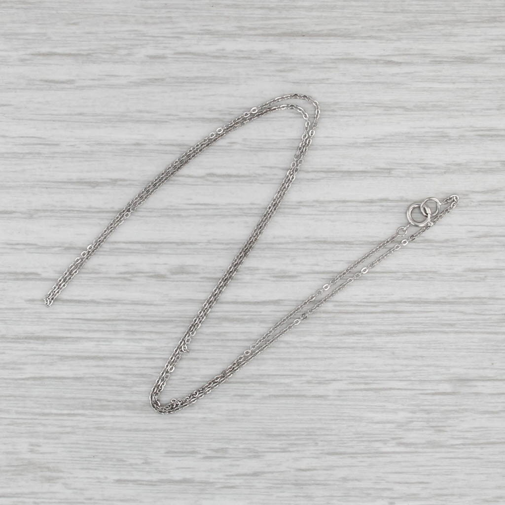 14k 16.25" 1.1mm Cable Chain Necklace White Gold