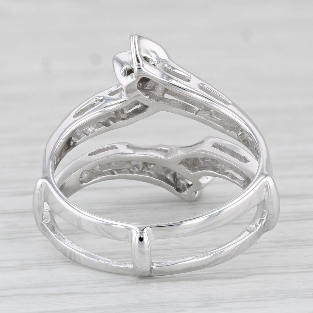 Light Gray 0.50ctw Diamond Ring Jacket Guard Enhancer 14k White Gold Sz 6.25 Bridal Wedding