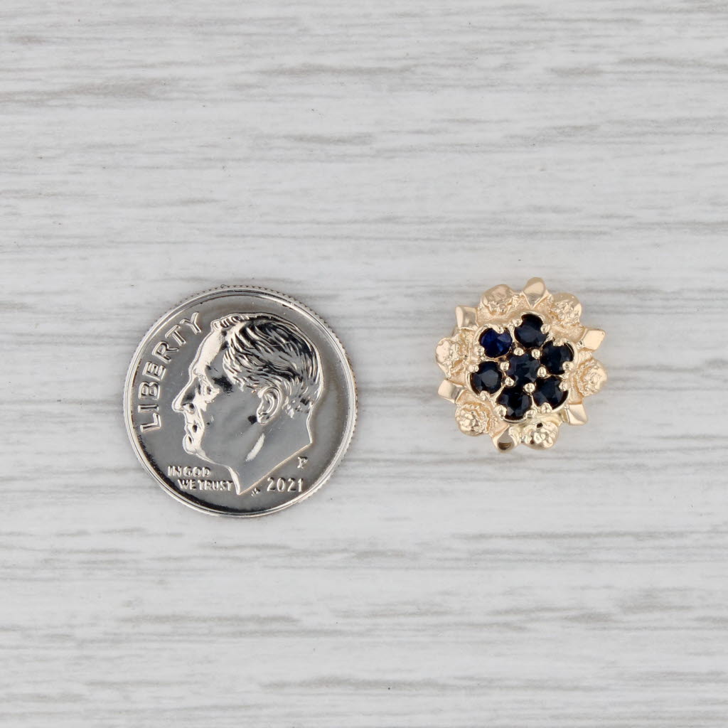 Light Gray Vintage 0.60ctw Blue Sapphire Slide Bracelet Charm 14k Gold Richard Glatter