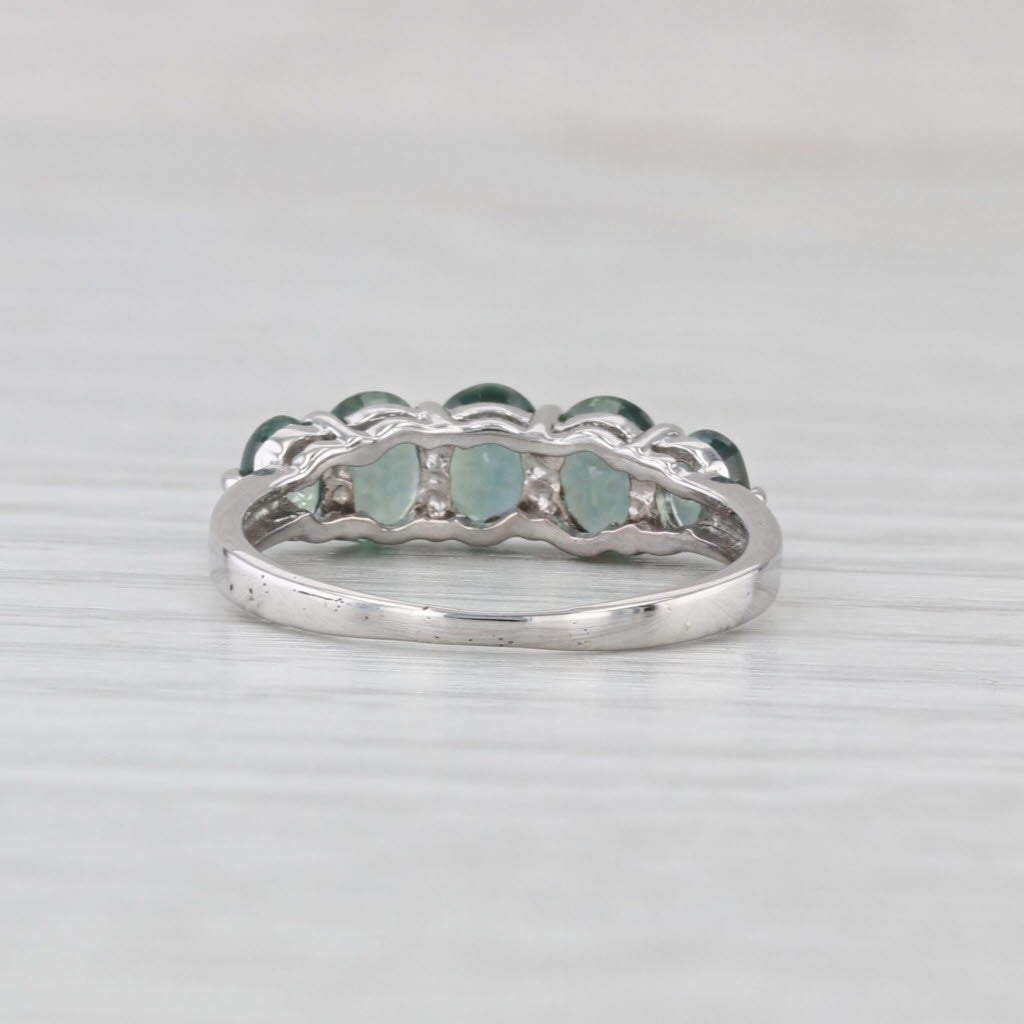 1.87ctw Green Color Change Sapphire Ring 10k White Gold Size 5.5 Stackable COA