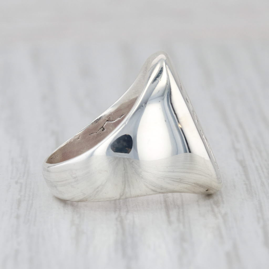 Stamped Butterfly Ring Sterling Silver Size 6.25 Statement Signet