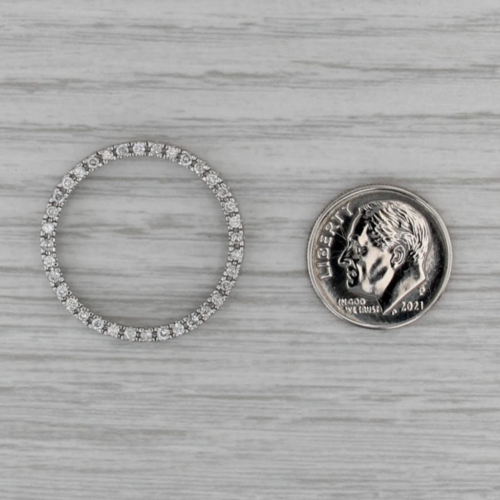 0.50ctw Diamond Eternity Circle Pendant 10k White Gold Floating Drop